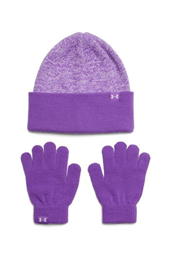 Under Armour Under Armor Combo Hat and Gloves Set JR 1386642-525, Girls, Purple