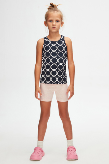 LOVETTI Monochrome Ring Girl's Patterned Sleeveless T-Shirt