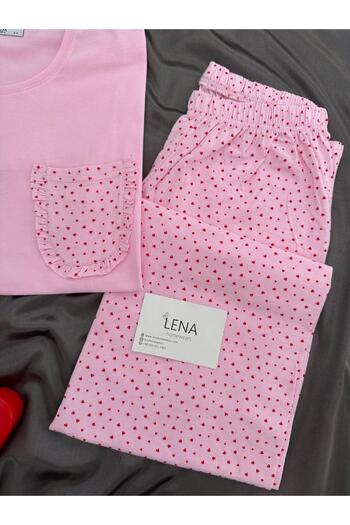 Lena Homewears Pembe Spring Kısa Kollu Pijama Takımı