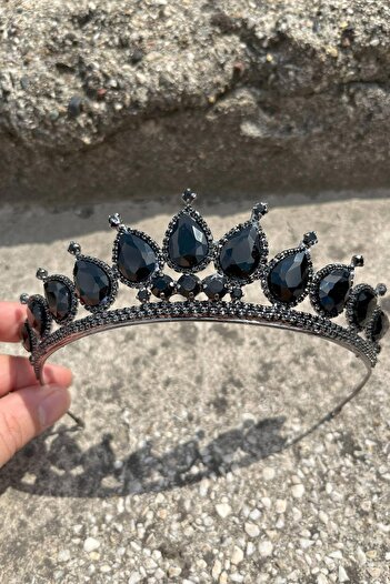 Hobigram Renata Black Bridal Henna Crown Special Occasion Accessory Women's Crown Hair Accessory – Crown, Crystal Stone
