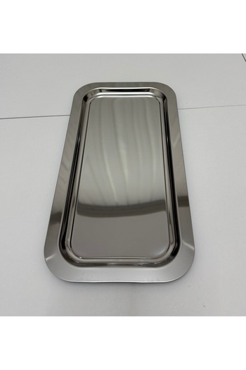 SEVA ÇELİK 1 Pcs Steel Large Rectangular Model Service and Presentation Tray 18*33 cm