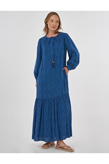 Kayra Φόρεμα Maxi με κορδόνια Indigo