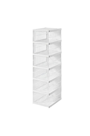 rexa 6-Tier White Plastic Drawer – Multi-Layer Storage Organizer for Home or Office
