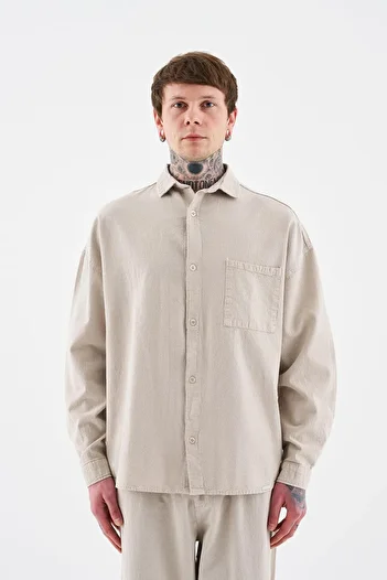 Machinist Men's Effected Washed Basic Long Sleeve Space Gray Shirt