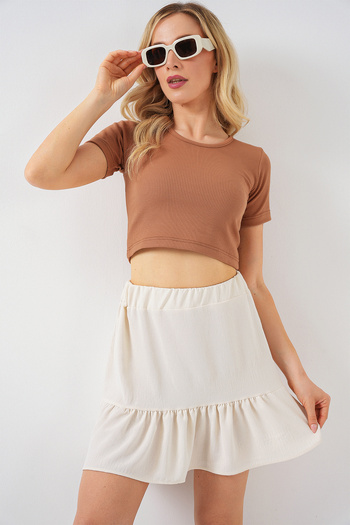 Bigdart Women's Ayrobin Mini Skirt 8054 - Ecru