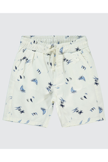 ASL GOLF CLUB Boy's Sailing Patterned Summer White Bermuda Shorts 3-14 Years