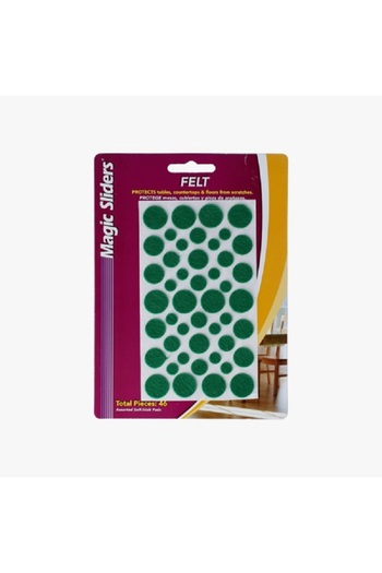 Magic Sliders 46-Piece Assorted Self-Adhesive Round Protective Felt Pads Green