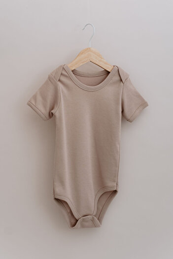 Tuğba Kuğu Short Sleeve Baby Body - Pureline Series - Mink