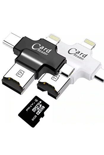 toyigoo Card Reader 4in1 Type-C- iPhone Lightning-Micro USB Memory Card Reader-(5775) - Tygo4295-8632