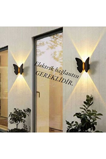 fullreyon 2 Adet Elektrikle Çalışır, 6 Watt Günışığı Ledli Kelebek Duvar Aplik İç ve Dış Mekan IP65 Aplik