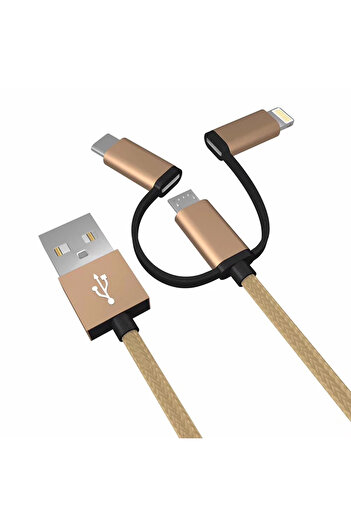 toyigoo Ally 3in1 2.4A Type-C Micro USB iPhone 5678 Rope USB Cable-(5775) - Tygo9625-9121