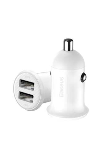 Baseus Car Charger, 2x USB, 4.8A, CCALLP-02 - White