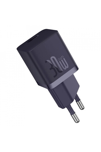 Baseus Charger Type-C, Fast Charging, GaN, 30W - (CCGN070705) - Purple
