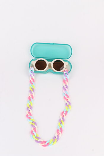 MACERATİ 0-8 Years Old Cool Kids Set of 3 Sunglasses Uv400 Glasses Case and Glasses Chain