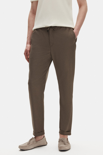 Tween Relaxed Fit (Pilesiz) Vizon Armürlü Kumaş Pantolon