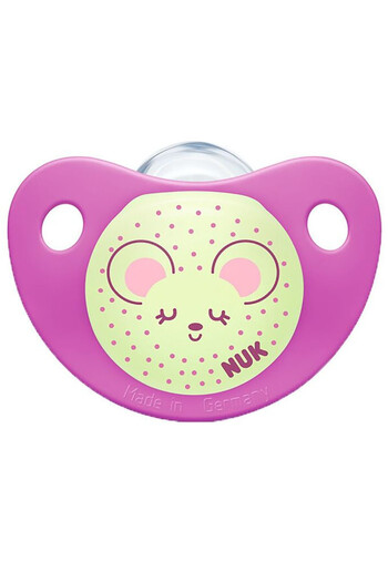 Nuk Trendline Night Pacifier, Latex, 0-6 months, Pink