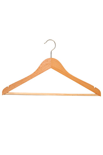 NYN Premium Natural Wooden Hanger for Pants and Shirts Compatible 5 Pieces