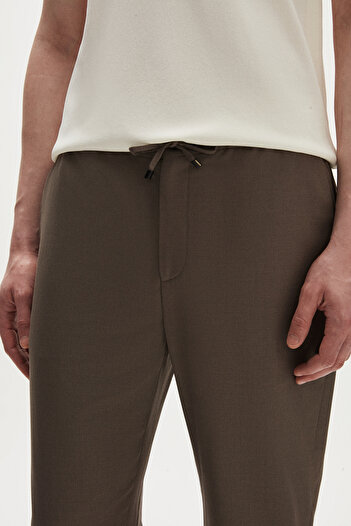 Tween Relaxed Fit (Pilesiz) Vizon Armürlü Kumaş Pantolon