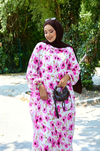 EBRUTESETTÜR Πουκάμισο γιακά Modal Pattern Hijab Φόρεμα