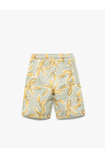 Koton Patterned Elastic Waist Cotton Shorts