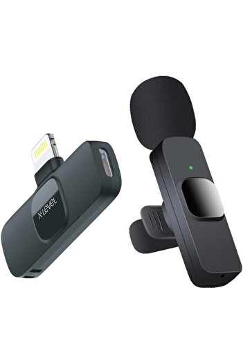 X-Level Lightning Aparatlı iPhone Uyumlu Youtuber iNfluencer Kablosuz Wireless Bluetooth Yaka Mikrofonu