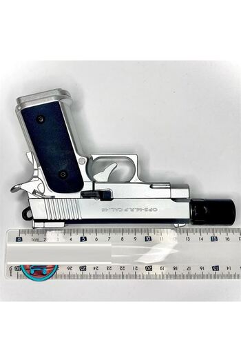 Cantayurdu Dan Wesson 10mm Minyatür Tabanca Metal Doldurulabilir Torch Çakmak Gümüş