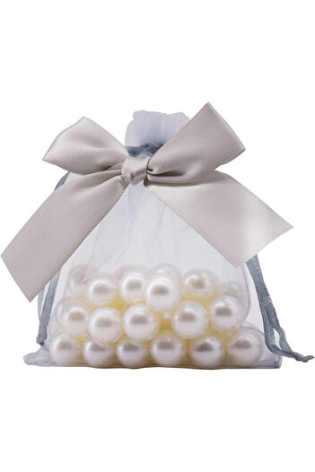 Creahaus Set of 20 Creahaus pearl gift bags, textile/plastic, gray/silver, 7 x 9 cm