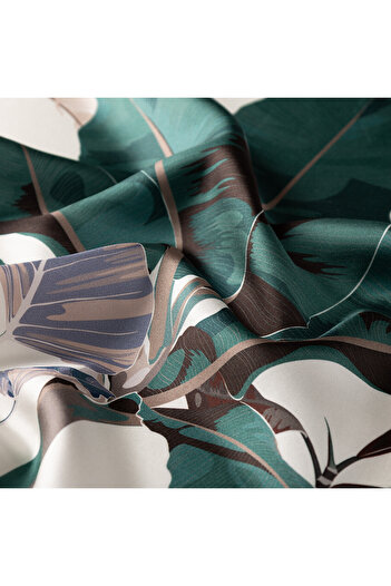 ipekevi White Menthol Rock Garden Tivil Silk Scarf