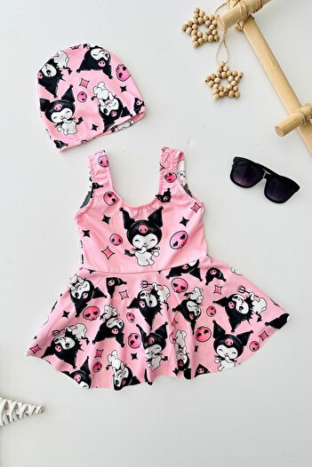 Minigimin Cicileri Miniğimin Cicileri Krm Patterned Girl's Swimsuit Set - Pink
