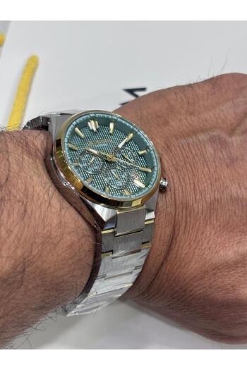 Quantum Powertech Gold & Silver Saphi̇re Glass Calendar 100 Atm 41 mm Men's Watch