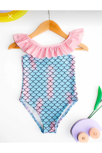 Peonia Kids Cross ruffle strap girl's swimsuit