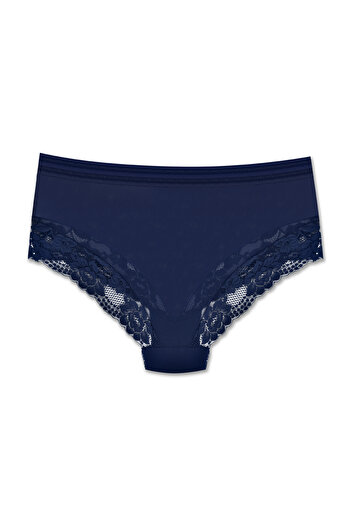 ZENA UNDERWEAR Tulle and Lace Detailed Elastic High Waist Plus Size Women's Panties