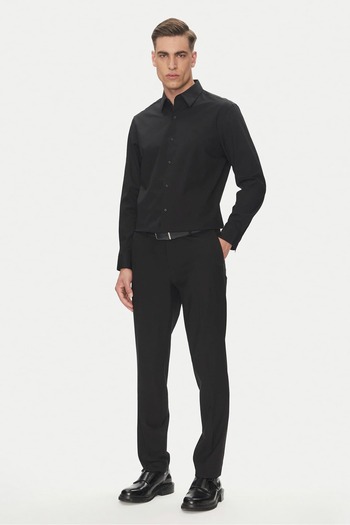 Calvin Klein Erkek Uzun Kollu Klasik Kesim Gömlek - Siyah