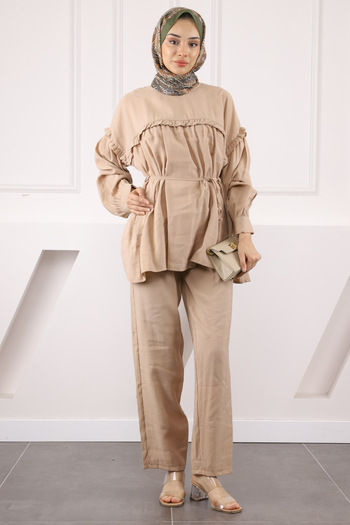 İmajButik Modal Suit with Mink Waist Drawstring Tunic Pants