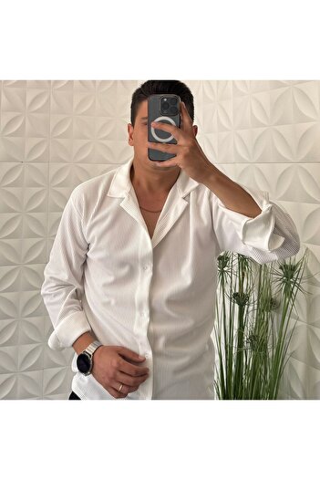 WENMİNG Twill Long Sleeve Ottoman Men's Shirt