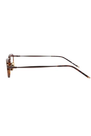 Merand Retro Brown Patterned Cornered Unisex Sunglasses