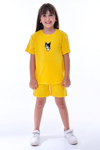 ZUZUNGA Ribana Beybi Overlock Detailed Kuromi Embroidered Top-Under Set