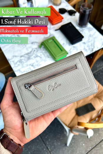 CüzCan Julia Mink Genuine Leather Women's Wallet Medium Size Stylish and Convenient