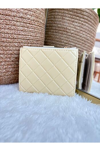 Z&M COLLECTION BAG SHOPPİNG Medium Size Wallet with Quilted Detail, Snap Closure, Zipper (Coin) Compartment