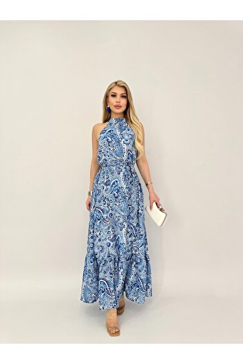 amcacom Rochie lungă fără mâneci cu model