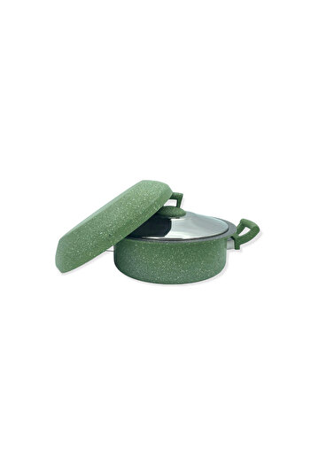 drobina Turkish Granite Upside-Down Pot 3 Pieces Dropina 26 cm Green
