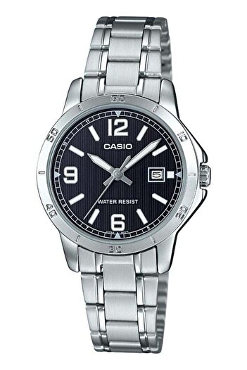Casio LTP-V004D-1B2 Analog Watch with Stainless Steel Strap - 35 mm - Silver