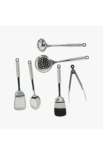 Hatchen 7-Piece Stainless Steel and Plastic Handle Kitchen Tool Set Silver 41cm