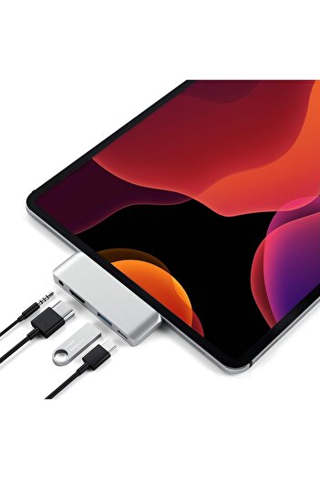 Satechi Aluminum Type-C Mobile Pro Hub Adapter with USB-C PD Charging, 4K HDMI, USB 3.0 & 3.5mm Head