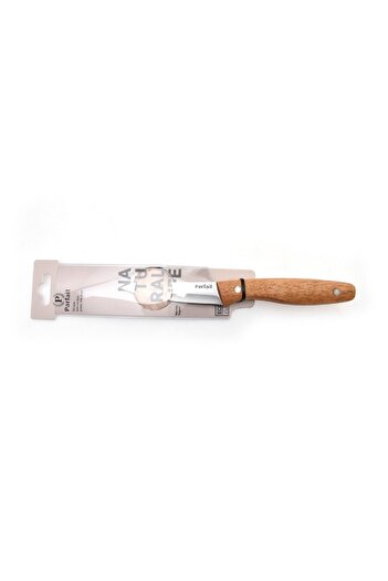 Parfait Paring Knife with Wooden Handle Silver and Brown