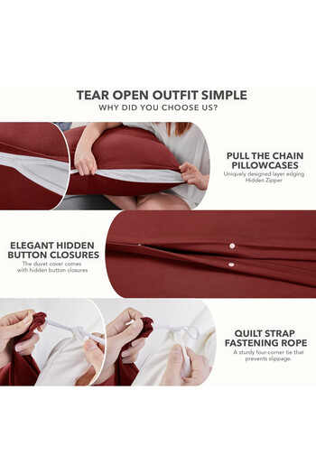 deconova Deconovo microfiber 2-piece bed linen, dark red, 135 x 200 cm / 80 x 80 cm