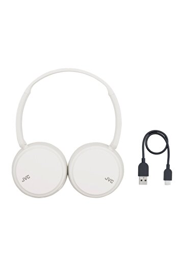JVC HA-S36W-W-U On-Ear audio headphones, Bluetooth, microphone, White