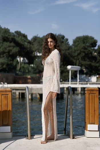 BOHEMAİ Caroline Lace Beige Long Dress