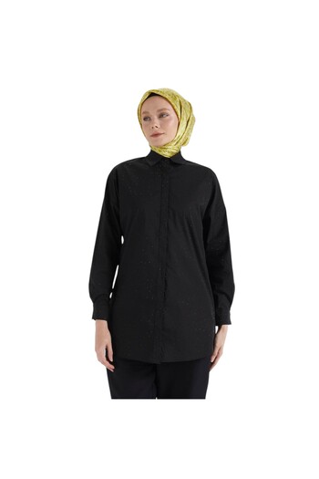 Armine Women's Stone Embroidered Hidden Button Shirt 25Yt311