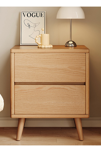 sharpdo Nordic Style Bedroom Cabinet, Minimalist Nightstand with 2 Drawers 50*40*52CM